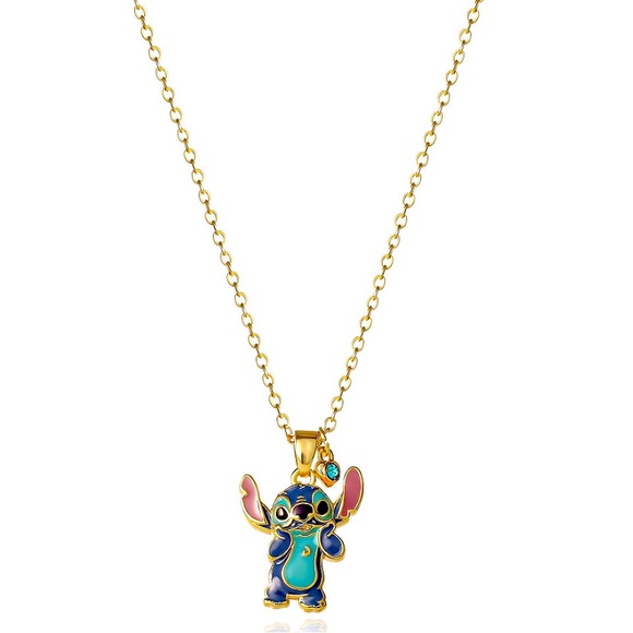 Disney Jewelry - NWT Disney Stitch Gold Plated Pendant Necklace